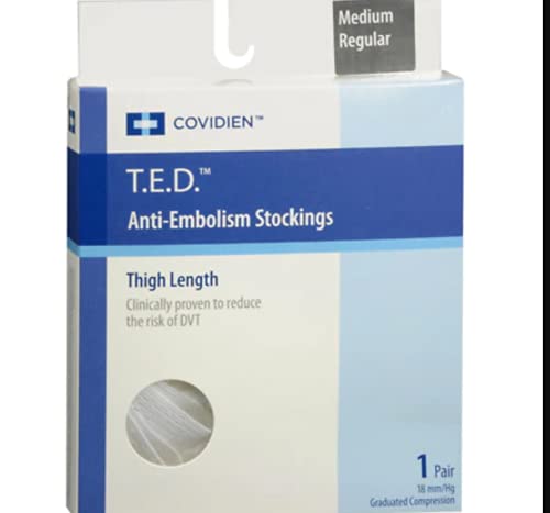 Anti-Embolism Stocking, Thigh High, Regular (Medium, White)