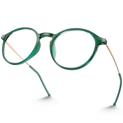 Image of VISOONE Lightweight Anti-Slip Blue Light Blocking Glasses Niko | Clear Lense UV400 Round Frame Fashion Cute Slim Eyewear for Women Men non prescription