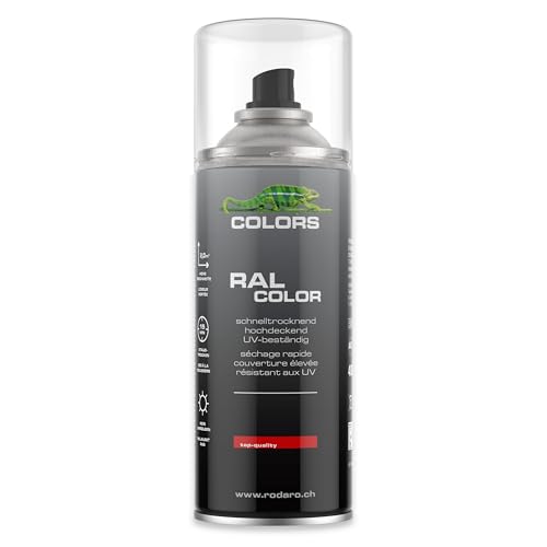 COLORS Sprühlack - 400ml Spraydose - Sprühfarbe für alle Oberflächen, Innen und Aussenbereich, Tolle Deckkraft | Klarlack Hochglanz