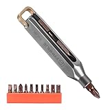 FANAUE Titanium Small EDC Multi Bit Pocket Screwdriver, Professional Grade Magnetic Repair Tool Kit, 10 in 1 Mini Precision Screwdriver Set Magnetic Repair Multitool for Daily Home Improvement Use.