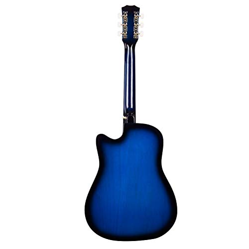 Image of JOYMUSIC 6 String 38 inch Acoustic Guitar Kit,Blueburst,Gloss (JG-38C,BLS), Right