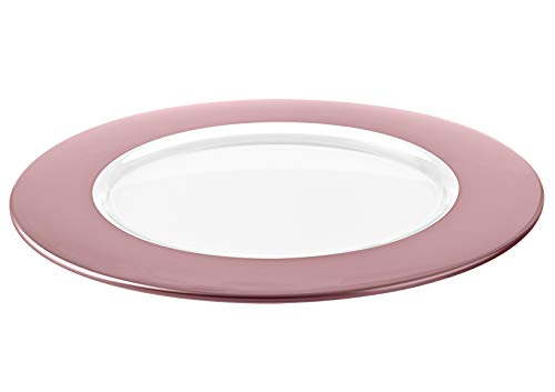 Barski - European Quality - Set of 2 - Glass Charger with A Beautiful Rose Gold Band - 12.6