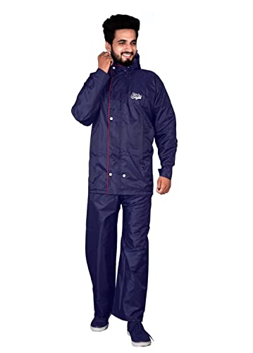 Image of Bildos Raincoat for Men with Adjustable Hood and Reflector at Back