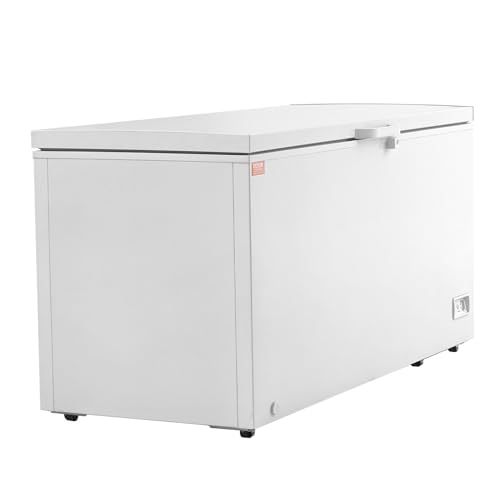 VEVOR BD-505JA 17 Freestanding Top Open Door Commercial Chest Freezers, Large Deep Removable Baskets, Locking Lid, Adjustable Temp for-18.4℉-10.4℉/32℉ to 50℉, LED Lighting, 6 Wheels, 17.2 Cu.ft, White on Fridge.com