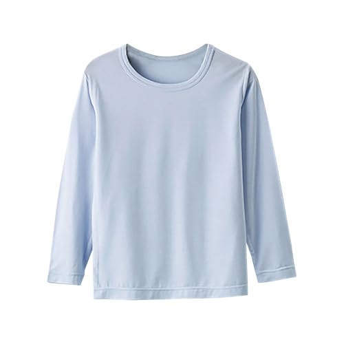 3 Pack Kids Long Sleeve Shirt Girls Boys Crewneck Tshirt Modal Cotton Tops Comfort Soft Shirts Basic Layering Tees3
