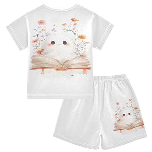 Floral Book Pajama Set Short Sleeve Summer Pajamas Shorts Sets PJ Clothes Set Soft 5Y2