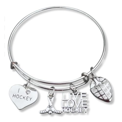 Infinity Collection Hockey Bracelet, Hockey Jewelry- Hockey Bangle Bracelet Gift for Girl Hockey Players
