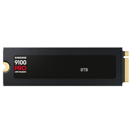 Samsung Memorie MZ-VAP8T0CW 9100 PRO SSD Interno con Dissipatore di Calore da 8TB, PCIe 5.0 x4, NVMe 2.0, SSD Progettato per Professionisti e Gamer, Compatibile con PC e Playstation 5
