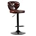 HuaiAi Stołek restauracyjny retro dom kawiarnia bar wypoczynek praca obrotowe wysokie krzesło z oparciem i czarnymi malowanymi nogami, regulacja wysokości 63-83 cm (kolor: brązowy)