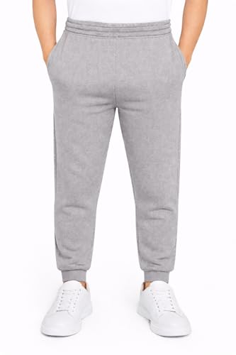 IMFAA Kids School Joggers – Boys & Girls Fleece Tracksuit Bottoms, Elastic Waist Cuffed PE Jog Pants for Sports (UK, Age, 13 Years, 14 Years, 2, Grey)