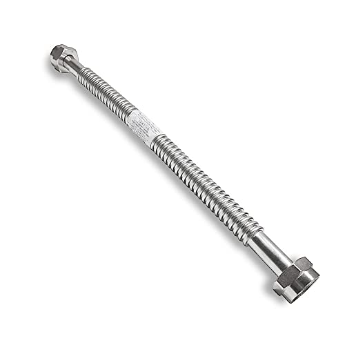 18" X 1" Fip Heavy Duty Durable Stainless Steel Corrugated Water Flex Connector W/Extra Thick Washers/Ideal For Water Heater And Water Softener #TOP23
