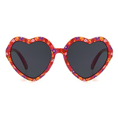 Disney Girls Princess Heart Kids Sunglasses, Crystal Red/Glitter Injection, 432