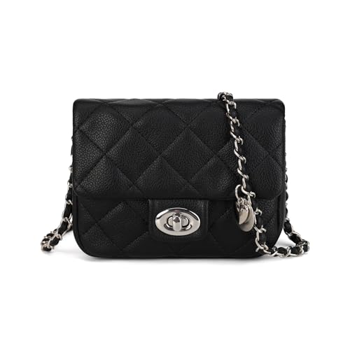 Mini sac à main matelassé avec finitions dorées et détails soignés