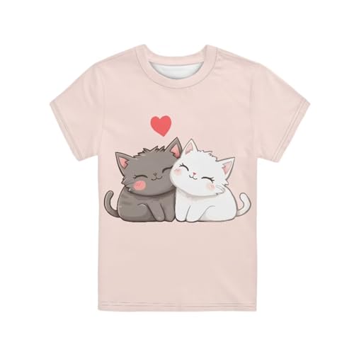 Image of Xhuibop Kids Tshirts Girls Boys 3-16 Years Summer Clothes for Teens Loose Fitting Tops