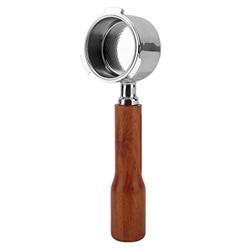 CHEOTIME Portafiltro sin fondo de 51 mm, 3 orejas, compatible con máquina Delonghi Espresso y Capuchino, con cesta de filtro de acero inoxidable de doble capacidad de disparo (estilo 1)