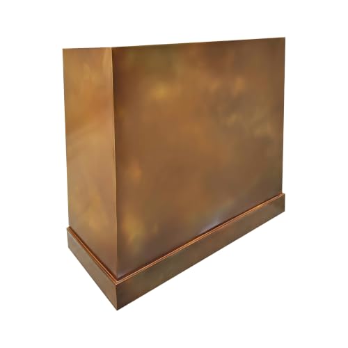 Image of SINDA Wall Mount Range Hood with Internal Motor, Lighting and Baffle Filter, 48 inchW x 24 inchH, Wall Mount, Fired Brass Color, In Stock