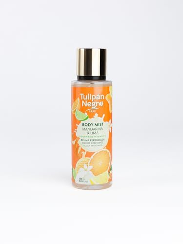 Tulipán Negro - Body Mist Mandarina & Lima, Bruma Corporal con Fragancia Cítrica y Tropical, Aroma Refrescante y Delicioso para Uso Diario, 250 ml