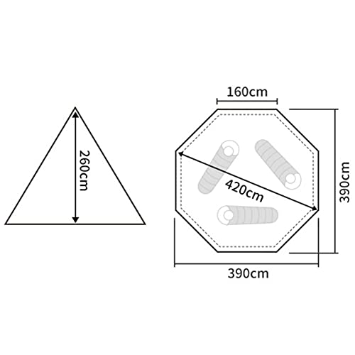 Carpa Piramidal Grande con Chimenea para Camping 5-8 Personas miniatura 7