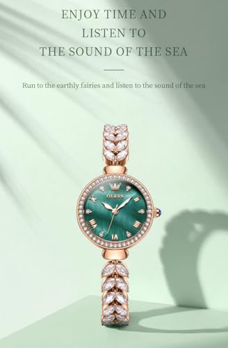 Image of OLEVS Diamond Watch for Women Luxury Dress Rose Gold Bracelet Casual Elegant Waterproof Date Ladies Quartz Wrist Watches