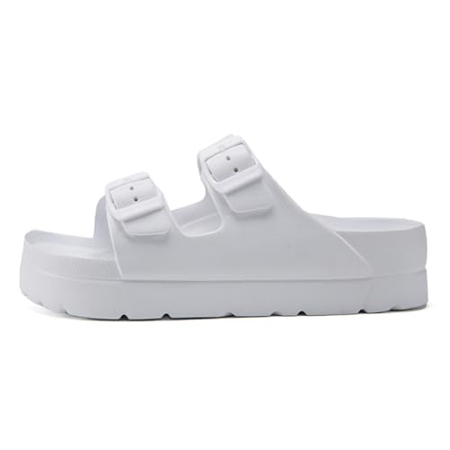 Image of L LOUBIT Women's Platform Sandals with Arch Support Pillow Soft Adjustable Buckle Slides Lightweight Non-Slip Summer Beach Shoes