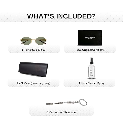 SAINT LAURENTSL SL 692 Metal Lettering Logo Classic Oval Shape Sunglasses with eSHADES Luxury Eyewear Kit Bundle4