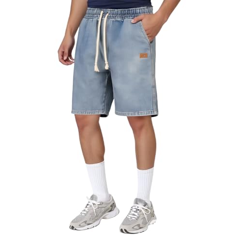 Bermuda Shorts Herren Jeans Shorts Herren gerade Stretch Kurz Slim Fit kurze Hosen Sommer Denim Einfarben Herrenshorts Short Men Pants Cargo kurz Sommerhose für Männer, Azul H, L