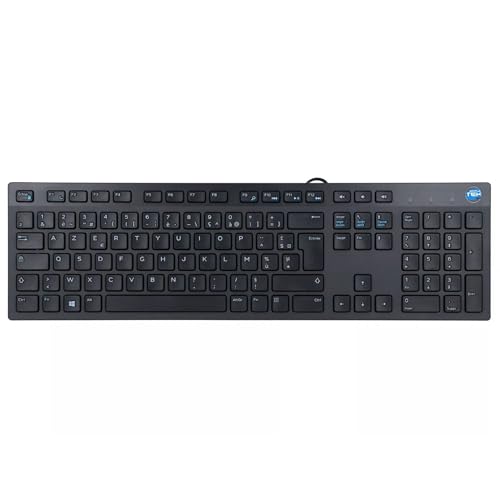 Teclado Dell KB216T con cable USB para solucionar la escritura en distribución AZERTY francesa