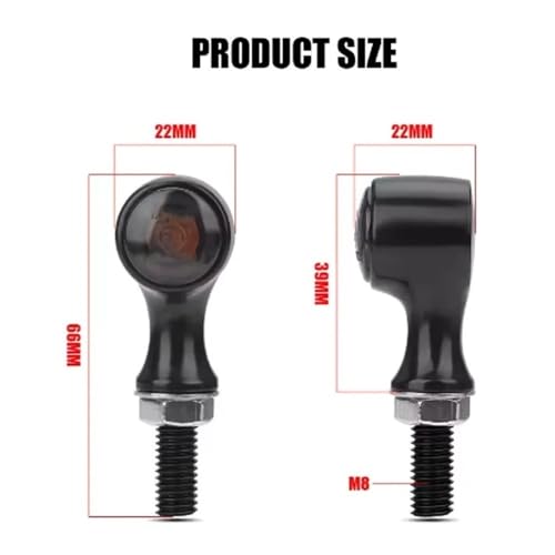 Clignotant de moto E24 LED double fonction frein arrière 8mm - 3