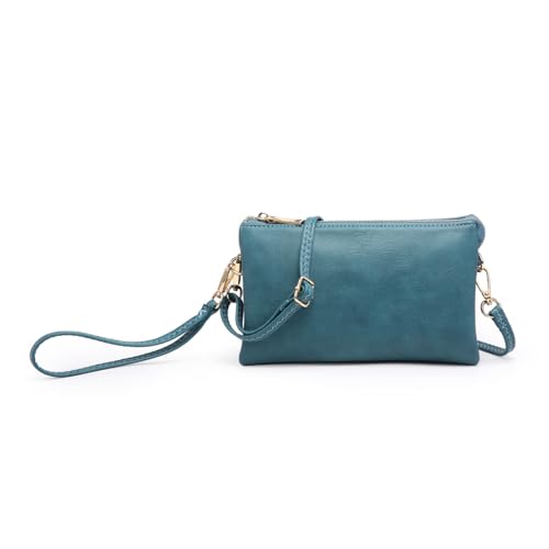 Image of JEN & CO. Riley Crossbody Bags for Women Vegan Leather Wristlet Clutch Wallet Purses Handbags with 2 Straps