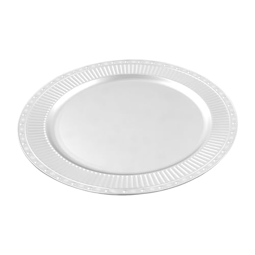100 platos cargadores redondos plateados de 13 pulgadas miniatura 4