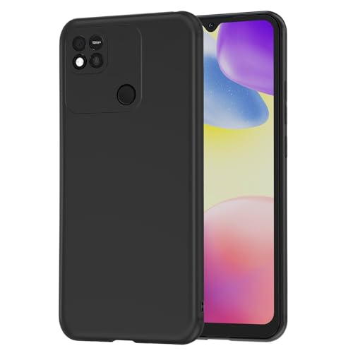NEW'C Cover per Xiaomi Redmi 10A, Xiaomi Redmi 9C in custodia silicone ultra sottile nero [Ultra Leggera]