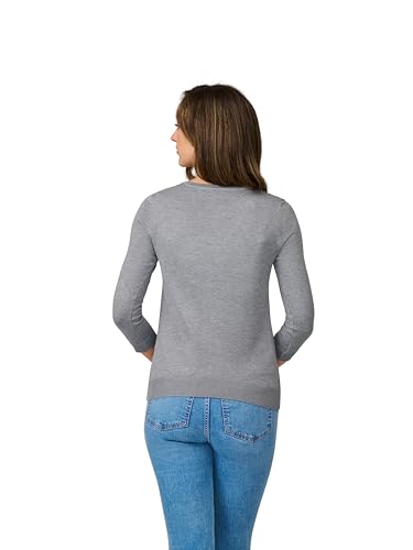 Cable & Gauge Women's Lady Button Front Cardigan Lightweight Button-Up Sweater, Crew Neck, 3/4 Sleeve, Versatile Layering Top3