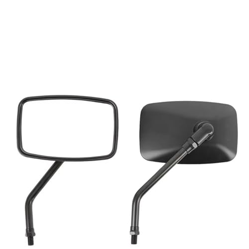 Retrovisores moto negros con cristal rectangular amplio y rosca universal de 10 mm