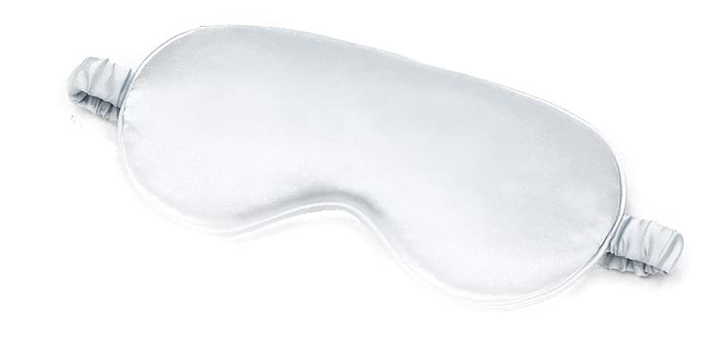 AUGEN Mulberry Silk Eye Mask, Super Smooth Sleep Mask And Blind Fold (15, Silver, Pack of 2)
