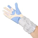 equlup 1 Stück Gepolsterter Fechthandschuh, Gestrickter Stoff Waschbarer Fechthandschuh Rutschfester Atmungsaktiver Säbelhandschuh Fechthandschuhe Für Degenfolie Und Säbel (XL)