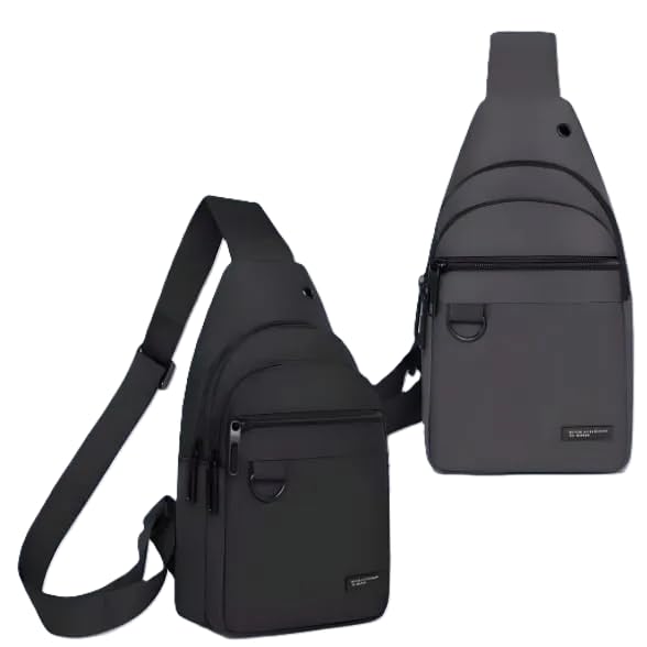 Bolsa Mochila Transversal com Alça Ajustável, Compartimento Interno, Design Compacto e Funcional