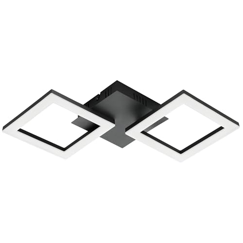 Eglo connect z Smart-Home LED soffitto Paranday-Z, ZigBee, app e controllo vocale Alexa, colore luce regolabile (bianco caldo o freddo), dimmerabile, lampada in bianco nero, 47 x 23 cm