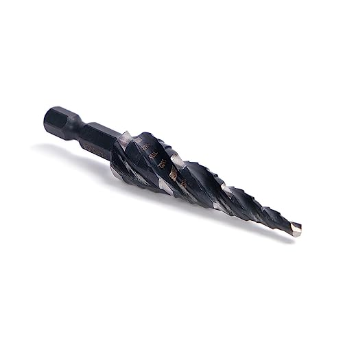 PANOVOS Four Spiral Flute M35 Cobalt Step Drill Bit Set 1/8