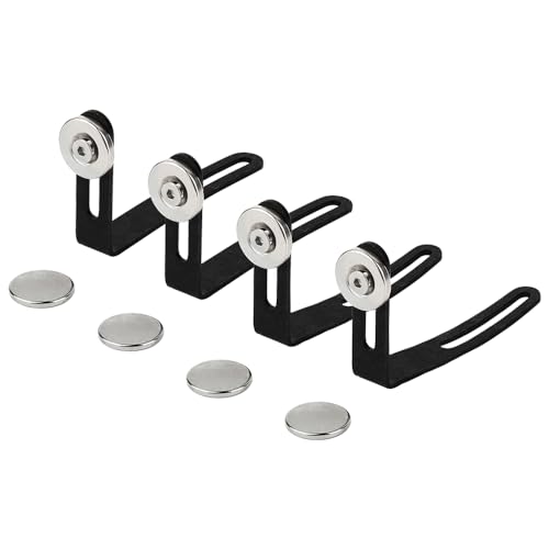 RZXYLRC 4Pcs Car Shell Body Mount L-Bracket Metal Body Post Mount Magnet for Axial SCX10 1/10 Scale RC Crawler Upgrade Part (Black)