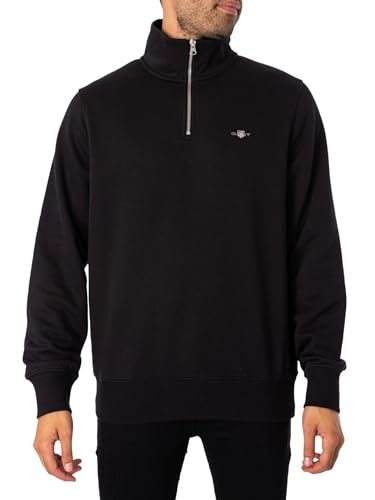 Gant Herren Reg Shield Half Zip Sweatshirt, Schwarz, 3XL EU