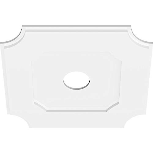 Image of Ekena Millwork CMP22LE-04000 Locke Architectural Grade PVC Contemporary Urethane Ceiling Medallions 22 inchOD x 4 inchID x 13 inchC x 1 inchP
