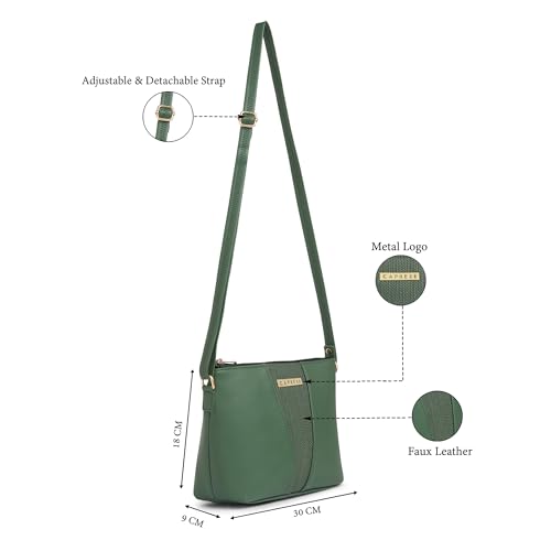Image of Caprese Reagan Medium Sling Bag for Women with Adjustable Strap & Zipper Closure for Comfortable Wear | Versatile Handbag for Everyday Use, Travel, and Special Occasions