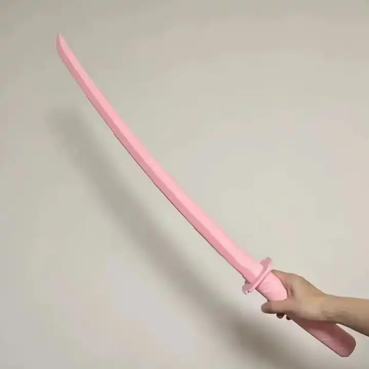 AGAS 3D Fidget Samurai Sword Toy Sensory 3D Printed Gravity Retractable Samurai Sword Model Katana Swords Plastic Toys (Pink Katana Sword) 2