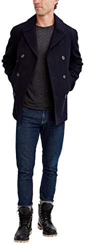 Nautica Men's Classic Double Breasted Peacoat, Dark Navy, Medium