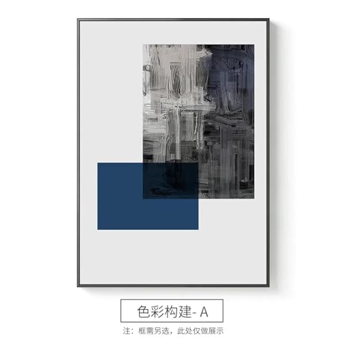 Lienzo abstracto de construcción de 50x70cm sin marco para salones modernos 3