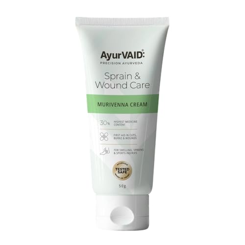 Image of Murivenna Cream 50g | Ayurveda First-Aid Cream for Cuts, Burns, Wounds & Sprains | Fast-Absorbing & Non-Greasy | TESTED SAFE for Heavy Metals & Microbial Load | 30% Highest Medicine Content | With Aloe & Moringa