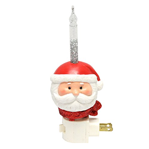 Roman Santa Head Bubble Night Light with a Swivel Plug, 8-Inch