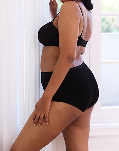 INNERSY Plus Size M-5XL Big Curvy Woman Cotton Underwear High Waist Briefs 5-Pack3