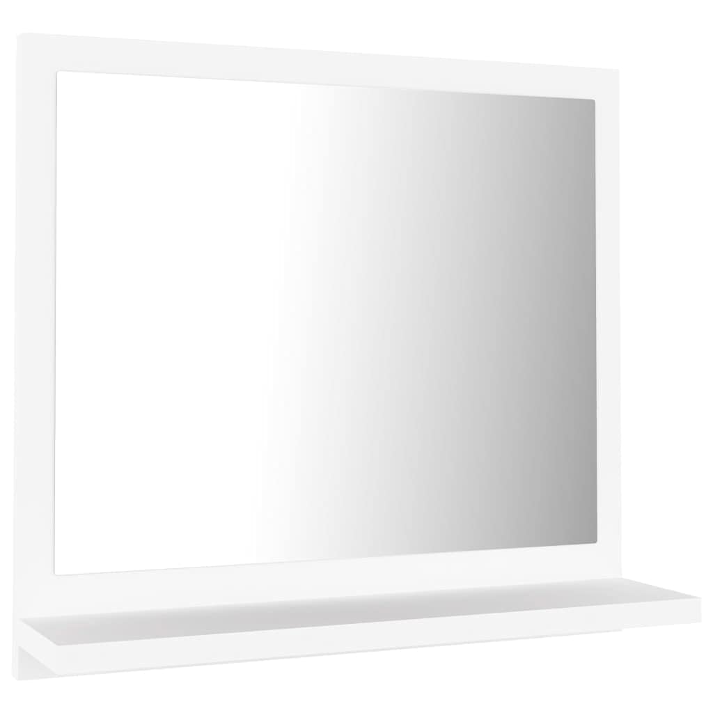 vidaXL Bathroom Mirror Plain Rectangle Modern Frame Mirror Wall Mounted Washroom Toilet Indoor Home Furniture White Engineered Wood