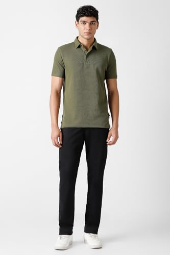 Image of Van Heusen Solid Polo T Shirt for Men | Premium Cotton | Waffle Knit Textured | Regular Fit | Elegant Style | Casual Wear